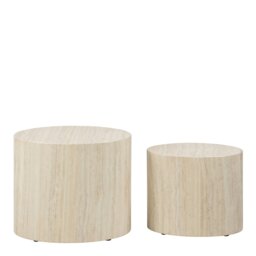 Rackhams Mice Oval Coffee Table Set in Light Oak - 1 - Natural - Brown - thumbnail 2