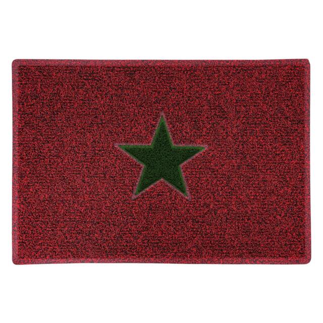 Rackhams Christmas Star PVC Spaghetti Doormat - Red & Green Design - 90cm x 60cm - image 1