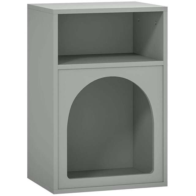 Rackhams Bedside Table with 2 Open Compartments - Grey