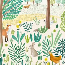Rackhams Grena Trees and Animals 3 Lane Repeatable Wallpaper Kids Nursery Mural, 1.59 x 2.8m, - thumbnail 3