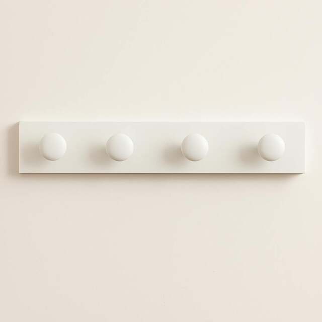 Rackhams Cabin Bed Coat Hooks - White & Grey - Midsleeper Peg Rail - White - image 1