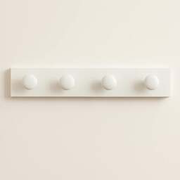 Rackhams Cabin Bed Coat Hooks - White & Grey - Midsleeper Peg Rail - White - thumbnail 1