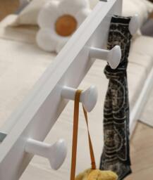 Rackhams Cabin Bed Coat Hooks - White & Grey - Midsleeper Peg Rail - White - thumbnail 4