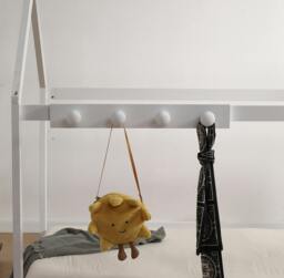 Rackhams Cabin Bed Coat Hooks - White & Grey - Midsleeper Peg Rail - White - thumbnail 3