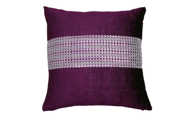 Rackhams Glam Chenille Cushion - 43cm x 43cm - Aubergine - image 1