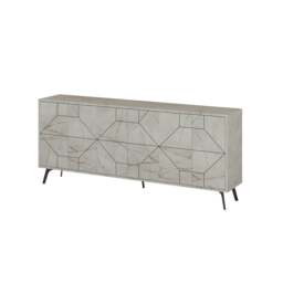Rackhams Dune Gold Marble Effect Geometric 6 Door Sideboard with Metal Legs (W) 181cm - Gold Marble Effect - thumbnail 2