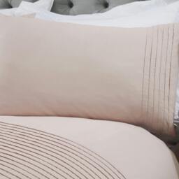 Rackhams Polycotton Pintuck Duvet Cover With Pillowcases - Blush Pink - Super King (220cm x 260cm) - thumbnail 2