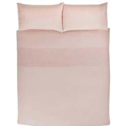 Rackhams Polycotton Pintuck Duvet Cover With Pillowcases - Blush Pink - Super King (220cm x 260cm) - thumbnail 3