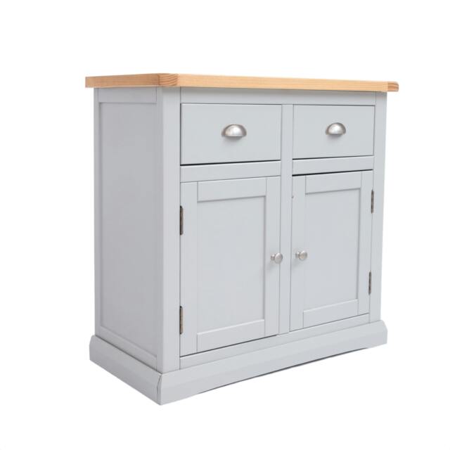Rackhams Loreo Light Grey 2 Drawer 2 Door Sideboard Chrome Cup Handle - Light Grey - image 1