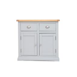 Rackhams Loreo Light Grey 2 Drawer 2 Door Sideboard Chrome Cup Handle - Light Grey - thumbnail 3