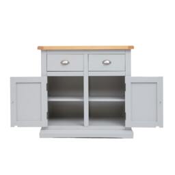 Rackhams Loreo Light Grey 2 Drawer 2 Door Sideboard Chrome Cup Handle - Light Grey - thumbnail 5