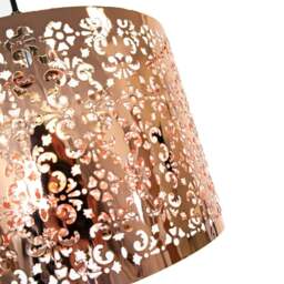 Rackhams Marrakech Designed Shiny Copper Metal Pendant Light Shade with Floral Decoration - thumbnail 3
