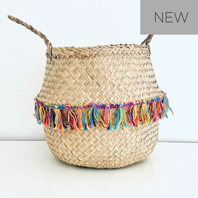 Rackhams Rainbow tassel trim basket - Large - image 1