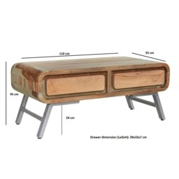 Rackhams Aaron Metal and Wood Coffee Table - thumbnail 3