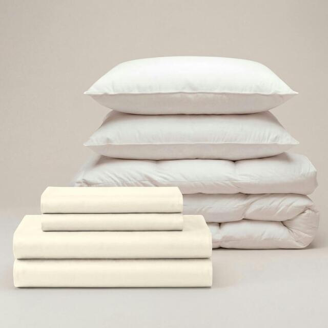 Rackhams Sateen Move-In Bedding Set - Cream - Double - King - image 1