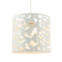 Rackhams Unique Butterfly Themed Pendant Ceiling Light Shade in Gloss White - thumbnail 1
