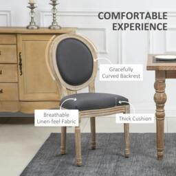 Rackhams Set of Two French-Inspired Wooden Dining Chairs - Grey - thumbnail 5