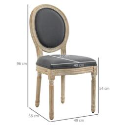 Rackhams Set of Two French-Inspired Wooden Dining Chairs - Grey - thumbnail 3