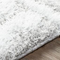 Rackhams Urban Shag-Geometric White Grey Soft Plush Pile Rug - 60 x 90 cm - thumbnail 4