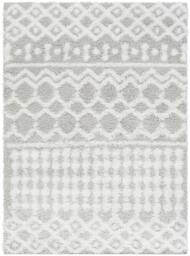 Rackhams Urban Shag-Geometric White Grey Soft Plush Pile Rug - 60 x 90 cm - thumbnail 3