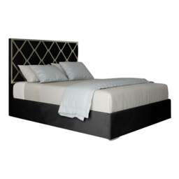 Rackhams Tammy Upholstered Soft Velvet Metal Bed Frame - Black - Blue - Single - thumbnail 6