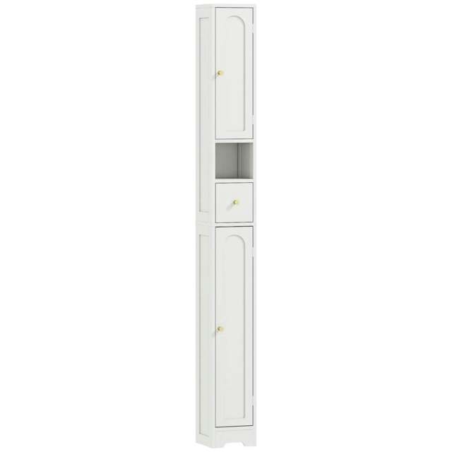 Rackhams 185 cm Tall Bathroom Cabinet with Arched Doors - White