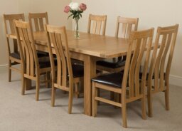 Rackhams Seattle Oak Extending Dining Table with Princeton Oak Chairs - Natural Oak - 8 chairs - thumbnail 4