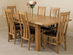 Rackhams Seattle Oak Extending Dining Table with Princeton Oak Chairs - Natural Oak - 8 chairs - thumbnail 3