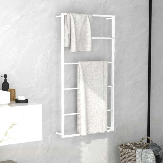 Rackhams Towel Rack White 60x10x116 cm Steel