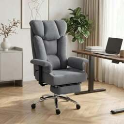 Rackhams Big and Tall Office Chair, 250 kg Heavy Duty Executive Desk Chair with Adjustable Armrests and High Back, Dark Grey - Dark Grey - thumbnail 1
