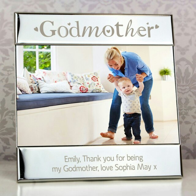 Rackhams Personalised Silver Godmother 6x4 Photo Frame - image 1
