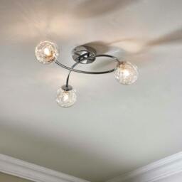 Rackhams Jaymie 3 Light Chrome Semi-Flush Ceiling Light - thumbnail 2