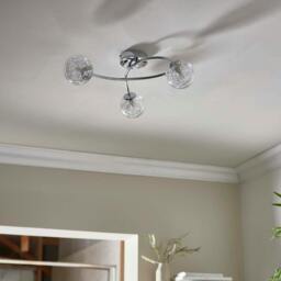 Rackhams Jaymie 3 Light Chrome Semi-Flush Ceiling Light - thumbnail 5