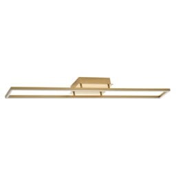 Rackhams Brushed Gold LED Ceiling Strip Light Fitting - Ideal for Kitchens