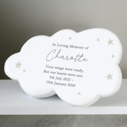 Rackhams Personalised Cloud Resin Memorial Garden Ornament - thumbnail 4