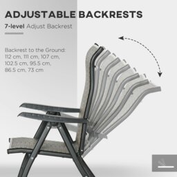 Rackhams Set of 2 Outdoor Rattan Folding Chair Set w/ Adjustable Backrest Brown - Brown - 2 - thumbnail 4