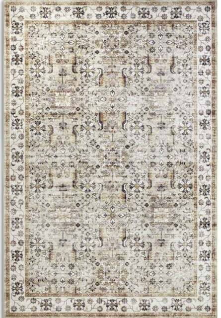 Rackhams Shortpile Rug Cream & Gold Saveh – Oriental Design - 160X230 cm - image 1