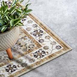 Rackhams Shortpile Rug Cream & Gold Saveh – Oriental Design - 160X230 cm - thumbnail 5