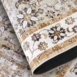 Rackhams Shortpile Rug Cream & Gold Saveh – Oriental Design - 160X230 cm - thumbnail 3