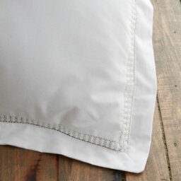 Rackhams Oxford Lace Trim 200 Thread Count Cotton Duvet Cover Set White - Single - White - thumbnail 5