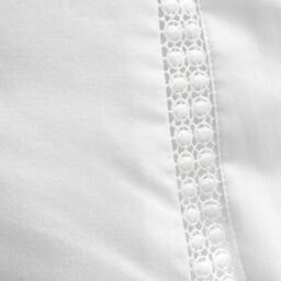 Rackhams Oxford Lace Trim 200 Thread Count Cotton Duvet Cover Set White - Single - White - thumbnail 4