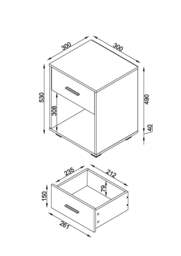 Rackhams Lido 1-Drawer Bedside Cabinet - thumbnail 4