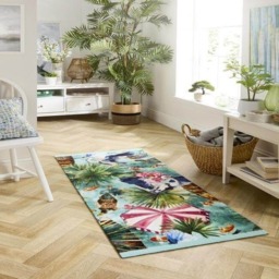 Rackhams Washable Indoor Parasols Mat Tropical Design - 65X150 cm - thumbnail 2