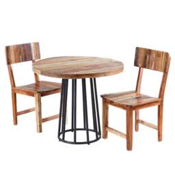 Rackhams Dahila Reclaimed Boat Wood Round Dining Table - Wood - 90CM X 90CM X 78CM  (LXDXH) - Dining Table - thumbnail 4