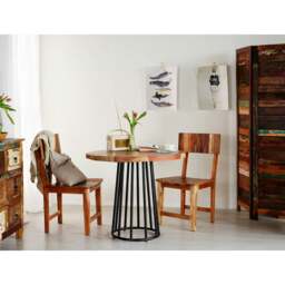 Rackhams Dahila Reclaimed Boat Wood Round Dining Table - Wood - 90CM X 90CM X 78CM  (LXDXH) - Dining Table - thumbnail 3