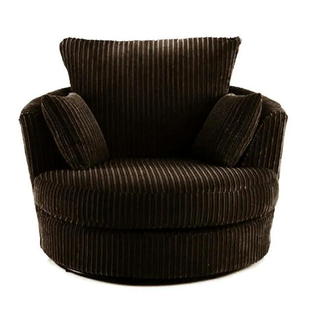 Rackhams London U-Shape Living Room Furniture Range - Cocoa Bean Brown - Swivel Chair - image 1