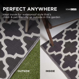 Rackhams Outdoor Rug Luxury Waterproof Reversible Recycled, For Garden, Nola Geometric - 180 x 270 cm - thumbnail 6