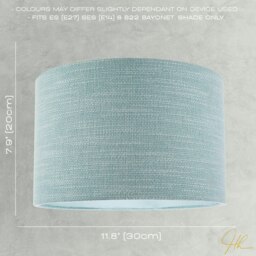 Rackhams Designer Bobbled and Textured Linen Lamp Shade in Light Duck Egg Blue - thumbnail 6