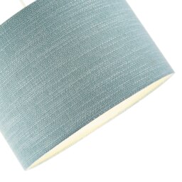 Rackhams Designer Bobbled and Textured Linen Lamp Shade in Light Duck Egg Blue - thumbnail 3