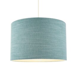 Rackhams Designer Bobbled and Textured Linen Lamp Shade in Light Duck Egg Blue - thumbnail 2
